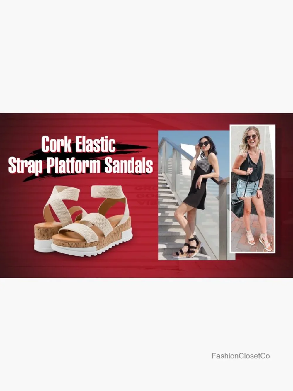 Woven Platform Wedge Sandals with Ankle Strap, Cushioned Footbed